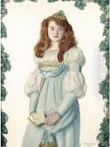 Portrait Of A Young Girl by Boris Kustodiev