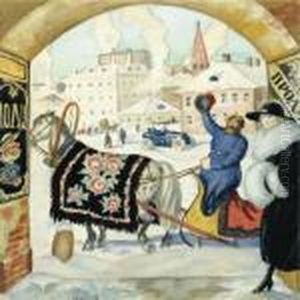 Winter Scene With Sleigh