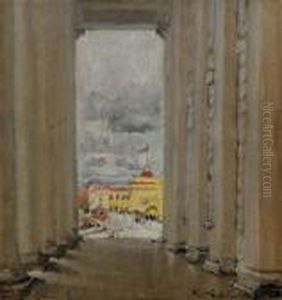 View Of Smolnyi Palace, St. Petersburg by Boris Kustodiev