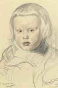 Portrait Of A Young Child by Boris Kustodiev