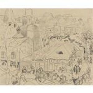 Study For Winter, Maslenitsa Sledding by Boris Kustodiev