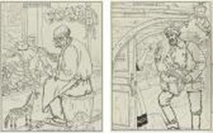 Work Scenes: A Pair by Boris Kustodiev
