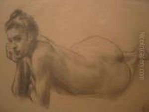 Reclining Nude. by Boris Kustodiev