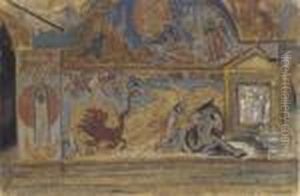 Study Of A Church Mural by Boris Kustodiev