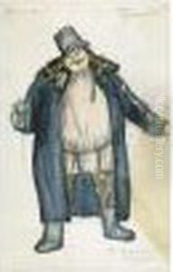 Costume Design For A Merry-maker by Boris Kustodiev