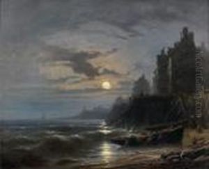 Scene De Peche En Pleine Lune