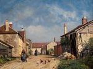 Rue De Village by Charles Euphrasie Kuwasseg