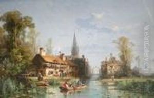 A River Leading In To A Small Town