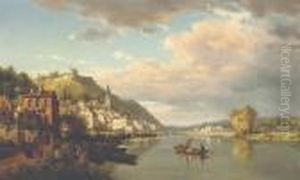 Casting Nets On The Loire by Charles Euphrasie Kuwasseg