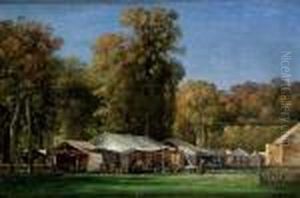Fete Au Parc De Saint-cloud En 1875 by Charles Euphrasie Kuwasseg