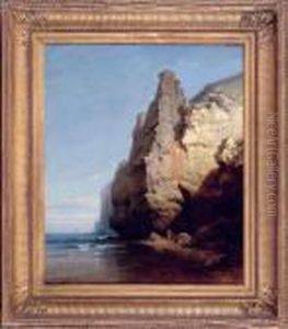 Personnages Sous L'aplomb Rocheux D'une Falaise by Charles Euphrasie Kuwasseg