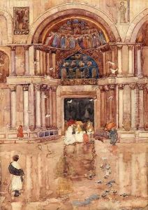The Porch With The Old Mosaics St Marks Venice by Maurice Brazil Prendergast