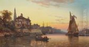 Return To Harbour by Charles Euphrasie Kuwasseg