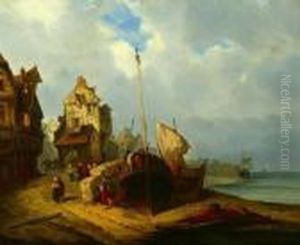 Port Scene With Townsfolk