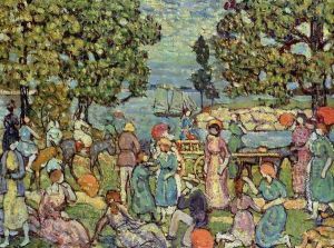 On The Beach No 3 by Maurice Brazil Prendergast