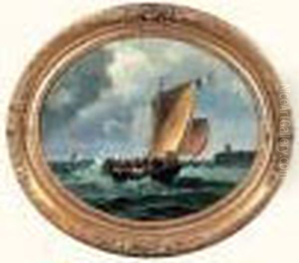 Radeau Sortant Du Port Par Gros Temps - view 1