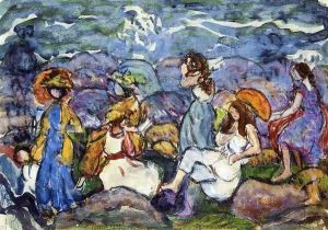 On The Rocks North Shore by Maurice Brazil Prendergast