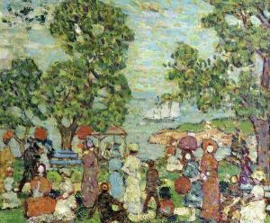 Park Scene Near Bay by Maurice Brazil Prendergast