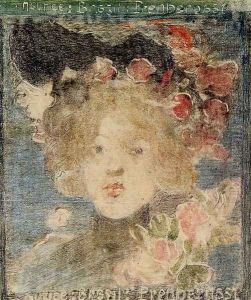 Head Of A Girl (with Roses) by Maurice Brazil Prendergast