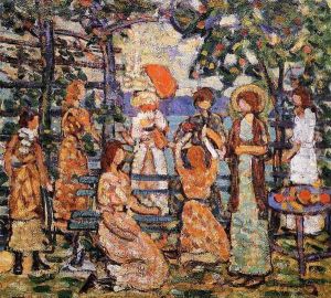 Ladies In A Seaside Arbor by Maurice Brazil Prendergast