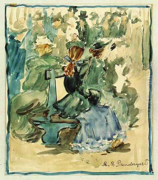 Ladies Seated On A Bench Aka Ladies In The Park - view 1