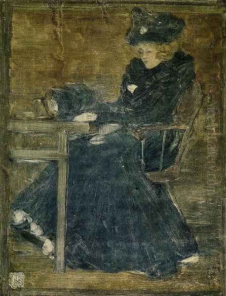 Seated Woman In Blue Aka At The Cafe - view 1