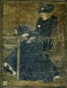 Seated Woman In Blue Aka At The Cafe by Maurice Brazil Prendergast