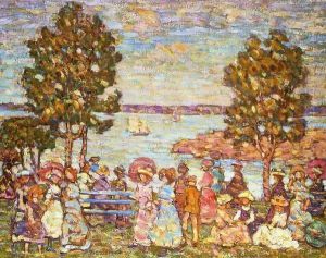 The Holiday Aka Figures By The Sea Or Promenade By The Sea by Maurice Brazil Prendergast