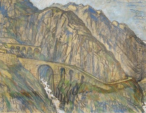 Schollenenschlucht Mit Teufelsbrucke - view 1