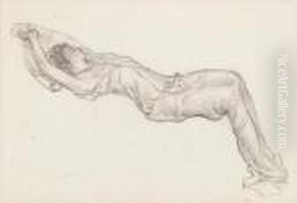 Femme Etendue A La Draperie. - view 1