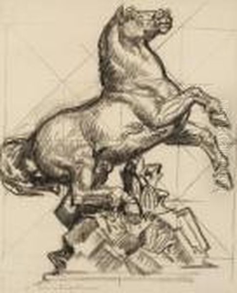 Study For Sculpture Of A Horse - view 1