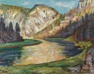 "le Doubs. Soleil D'hiver". by Charles L'Eplattenier