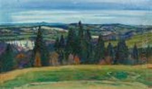 Sommerliche Landschaft Im Jura. by Charles L'Eplattenier