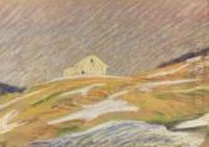 Landschaft Im Vorfruhling Mit Kleinem Haus. by Charles L'Eplattenier
