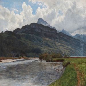 A Storm Coming Up At Brunnen by Janus Andreas Bartholin La Cour