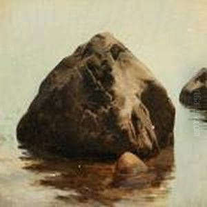 Large Stones At The Water Edge by Janus Andreas Bartholin La Cour