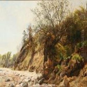 Coastal Scene Frommoesgaard Beach by Janus Andreas Bartholin La Cour