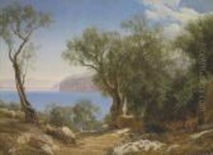 A View Of The Amalfi Coast by Janus Andreas Bartholin La Cour