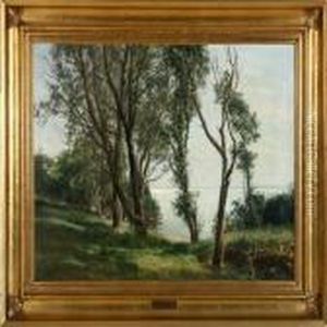 View Of The Sea Through Trees by Janus Andreas Bartholin La Cour