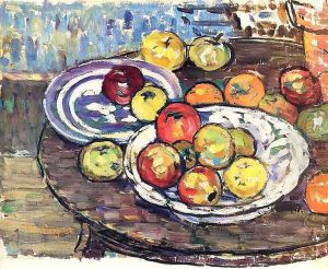Still Life Apples Vase by Maurice Brazil Prendergast