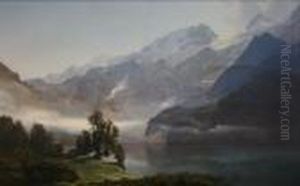 Morning At The Vierwaldstatter Lake by Janus Andreas Bartholin La Cour