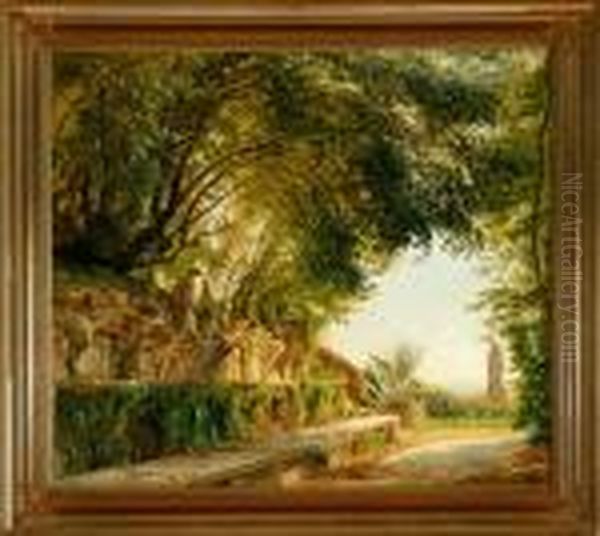 Garden Scenery From Villa D'este Outside Rome - view 1