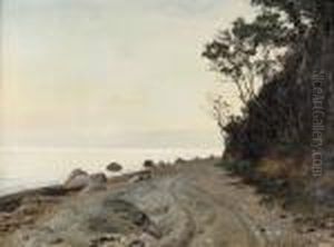 Abendstimmung An Einem See. by Janus Andreas Bartholin La Cour