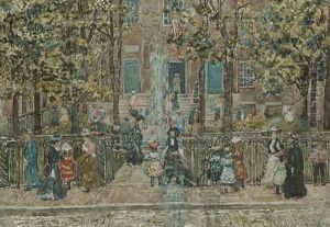 Court Yard by Maurice Brazil Prendergast