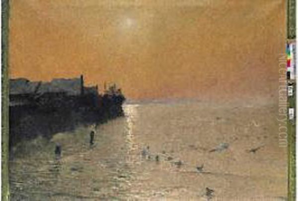 Coucher De Soleil Sur La Mer A Saint-paer Pres De Granville, 1893. - view 1