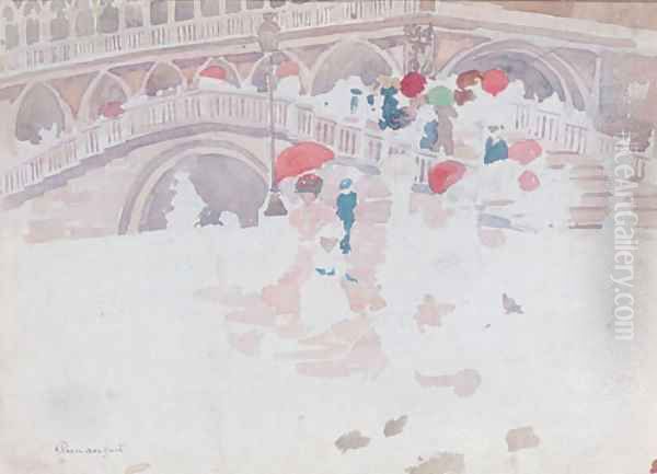 Umbrellas in the Rain Venice by Maurice Brazil Prendergast