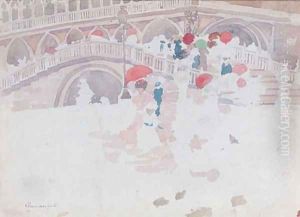 Umbrellas in the Rain Venice by Maurice Brazil Prendergast