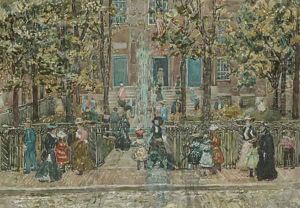 Court Yard West End Library Boston by Maurice Brazil Prendergast
