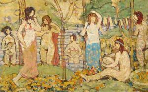 Beach No 3 ca 1913 by Maurice Brazil Prendergast