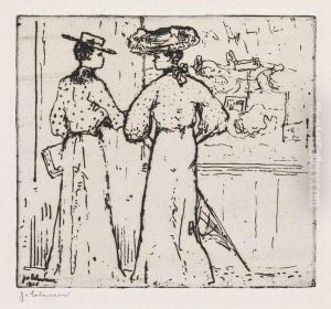 Deux Negresses Sur Le Trottoir by Jean Emile Laboureur